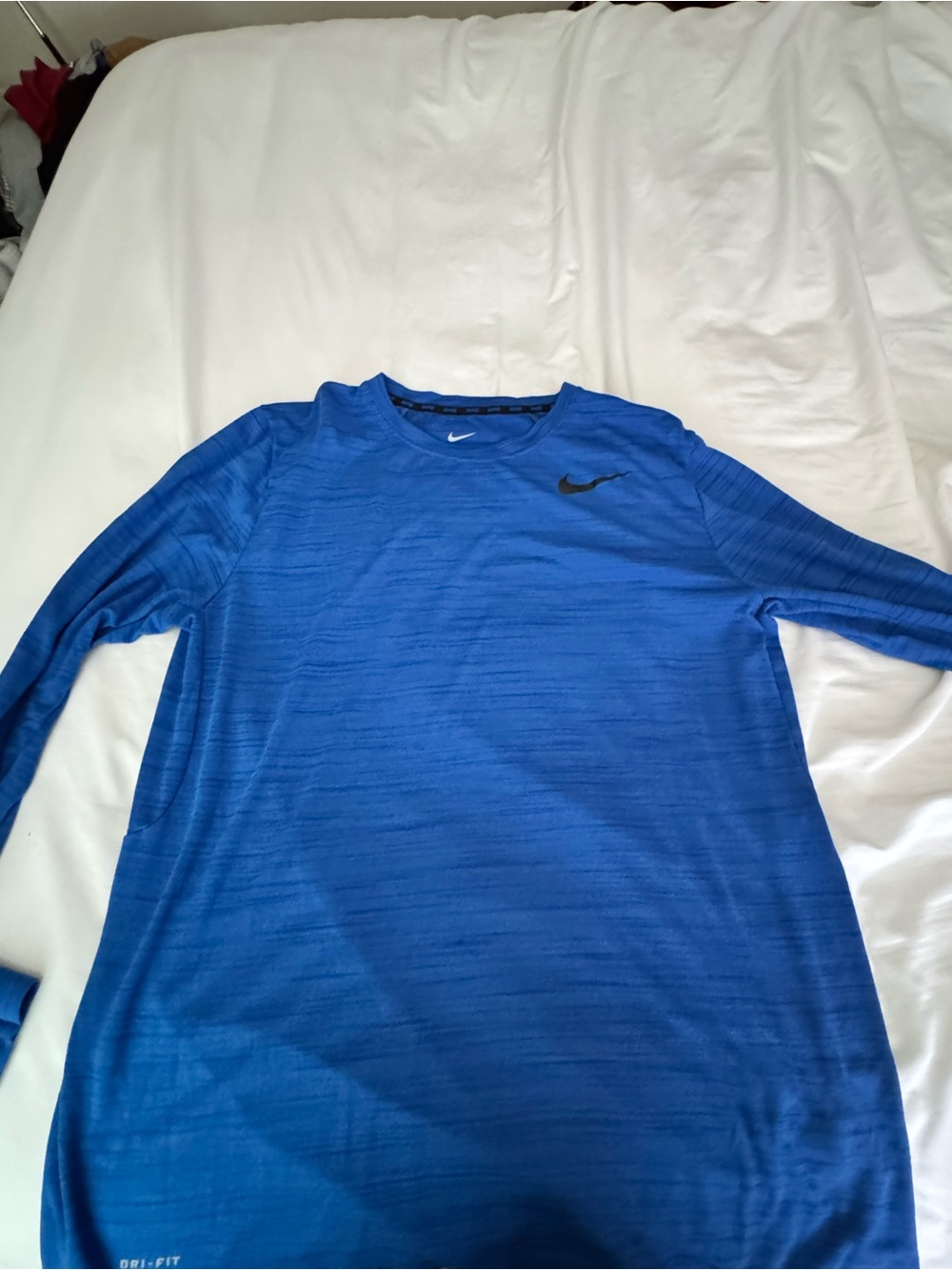 Nike Men’s Long Sleeve Dri-FIT Crew - Royal Blue with Black Swoosh